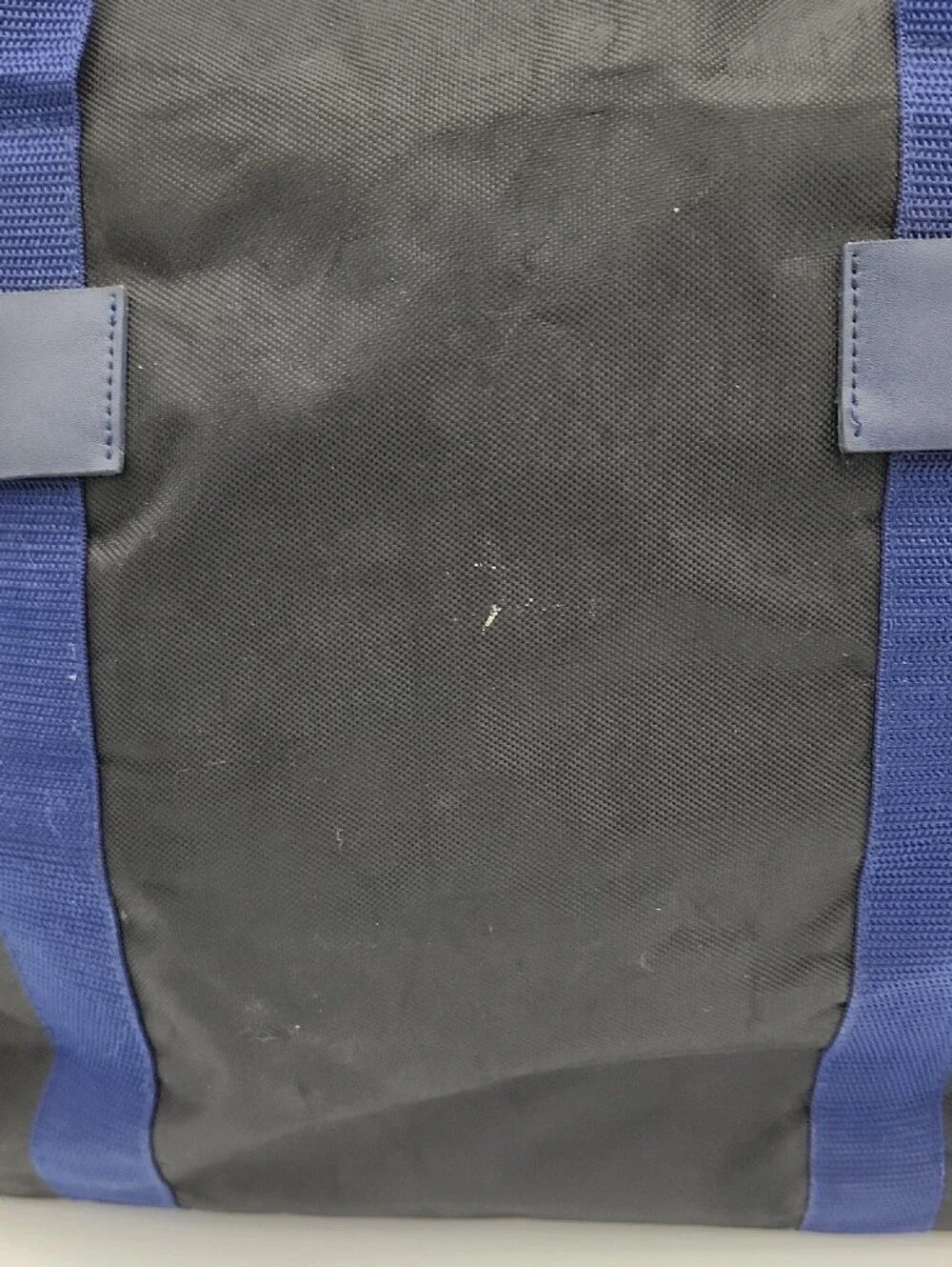 Versace Black and Blue Duffel Bag with Gold Logo Plate